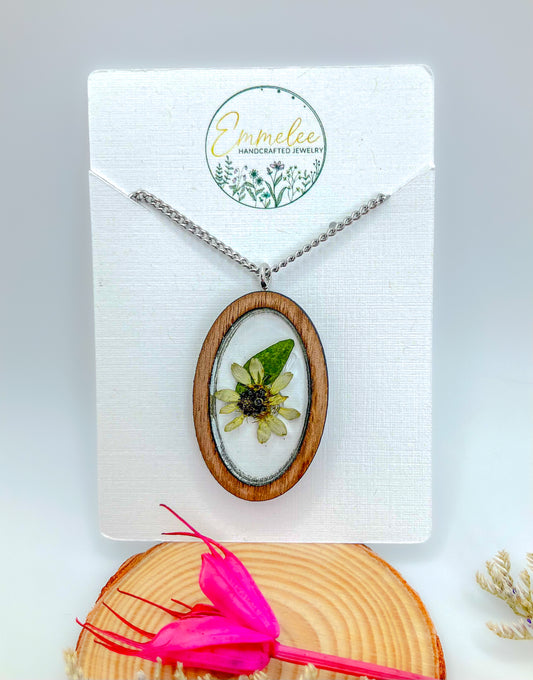 Wooden Sunflower Necklace